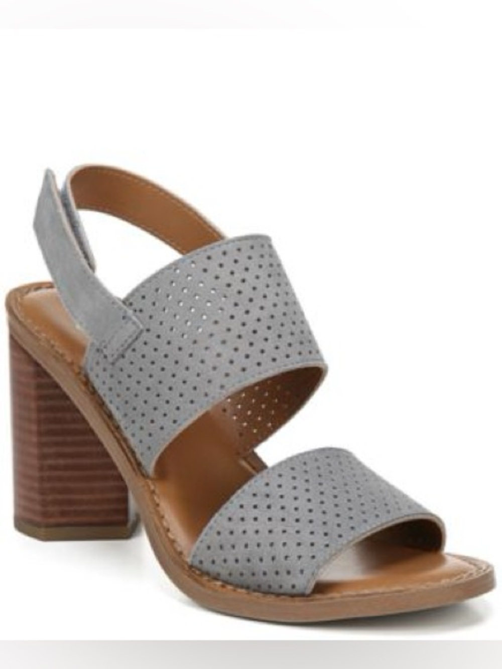 Like New! Franco Sarto Devine Heeled Sandal Gray Leather Size 6.5